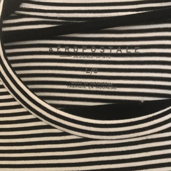 Aeropostale Striped Front-tie Baby Tee - Picture 2 of 3